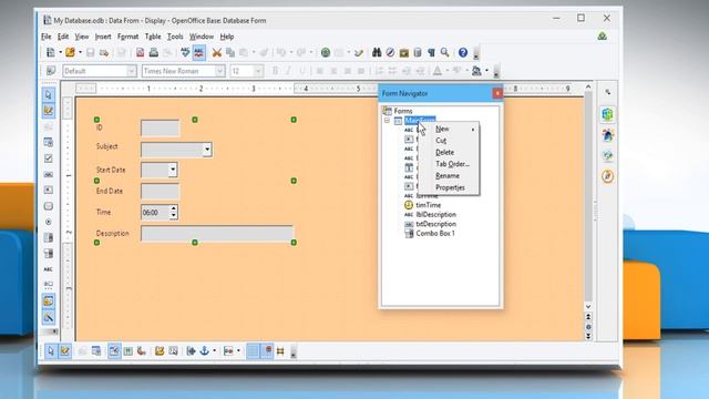 How to create a form to view the data in OpenOffice™ database смотреть онлайн