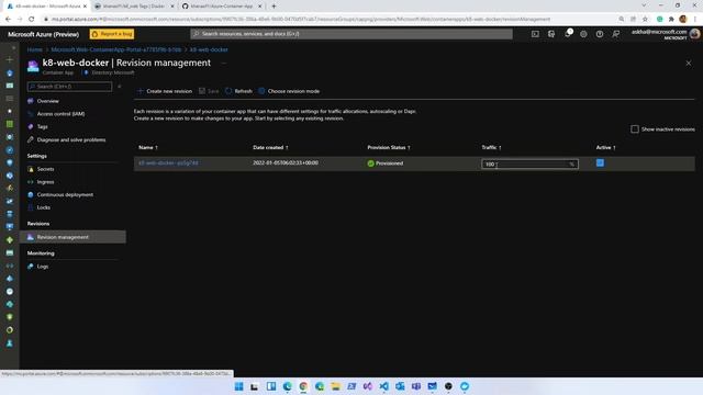 Azure Container App - Revisions смотреть онлайн