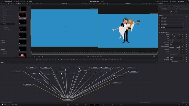 Making a 2D animations in DaVinci Resolve 18.6 and FUSION (using multi merge node) смотреть онлайн