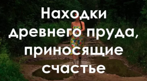 Находки древнего пруда, приносящие счастье