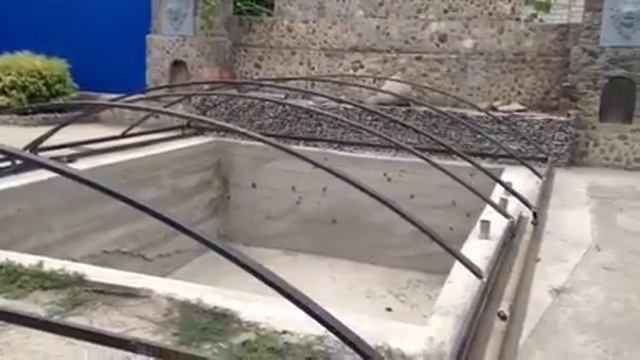 Задвижной навес на бассейн. смотреть онлайн