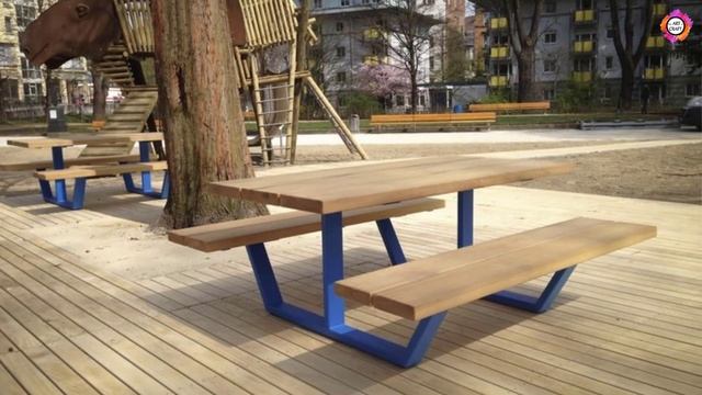 70 Amazing Outdoor & Indoor Picnic Table ideas | Metal Furniture Design Outdoor Bench смотреть онлайн