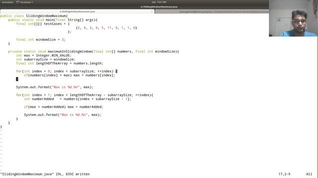 JAVA DATA STRUCTURE QUEUE : Find Maximum Value In A Sliding Window In An Array смотреть онлайн