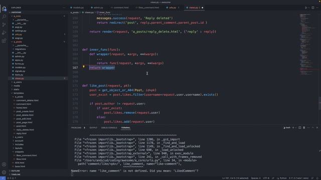 Python Decorators & more Likes - Building a web app with Django - Part 14 смотреть онлайн