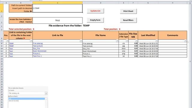 achieving the list of all files in a folder and subfolders with excel смотреть онлайн