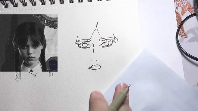 Как нарисовать Уенздей Аддамс в стиле аниме за 9 минут смотреть онлайн