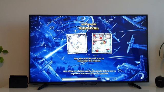 Aces of the Luftwaffe Squadron Nintendo Switch dock mode gameplay on 4K HDR10+ Samsung 55NU7093 смотреть онлайн