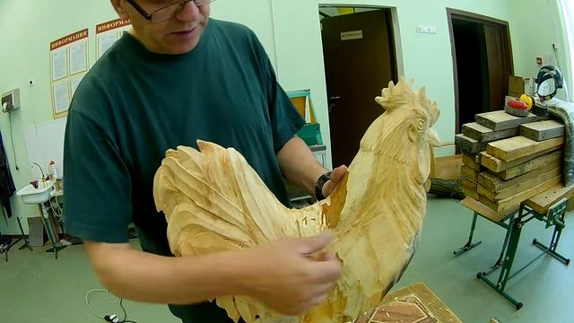 Петух из древесины, как я делаю перья - продолжение смотреть онлайн