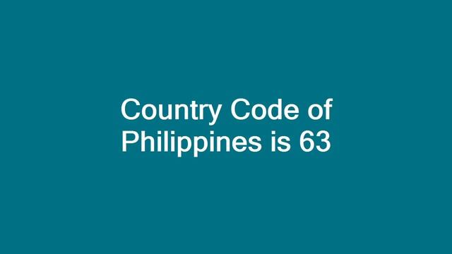 Country Code of Philippines is 63 смотреть онлайн