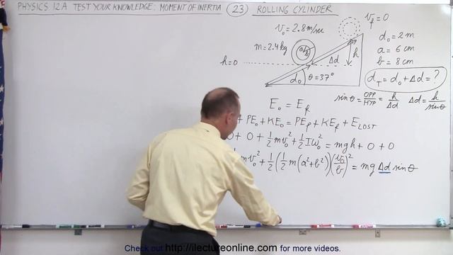 Physics - Test Your Knowledge: Moment of Inertia (23 of 24) Rolling Cylinder смотреть онлайн