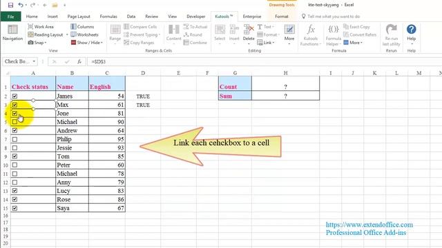 Sum Count Checked Checkboxes In Excel смотреть онлайн