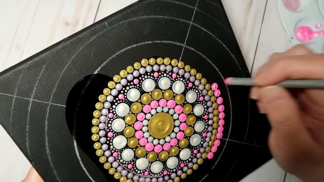 How To Paint Dot Mandalas Silhouette Stencil 2 in 1! #64 | Lydia May смотреть онлайн