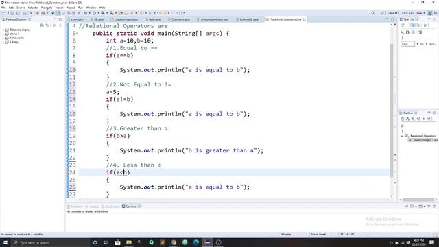 Relational Operator in Java смотреть онлайн