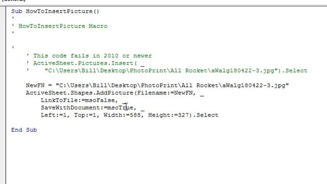 Excel VBA Visuals: VBA Insert Picture Bug - Episode 2214 смотреть онлайн