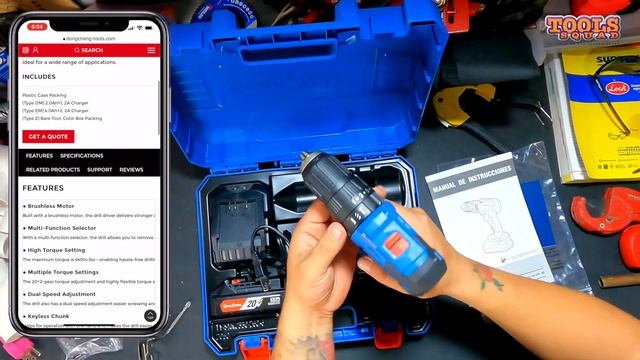 DongCheng Taladro 20V MAX Brushless Cordless Dong Cheng Cordless Drill