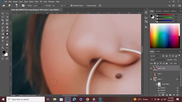 Super easy oil painting effect in Photoshop cc # Timelapse video#Before & After смотреть онлайн