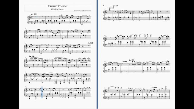 [WH] Sirius' Theme | Witch's Heart Piano Sheet Music смотреть онлайн