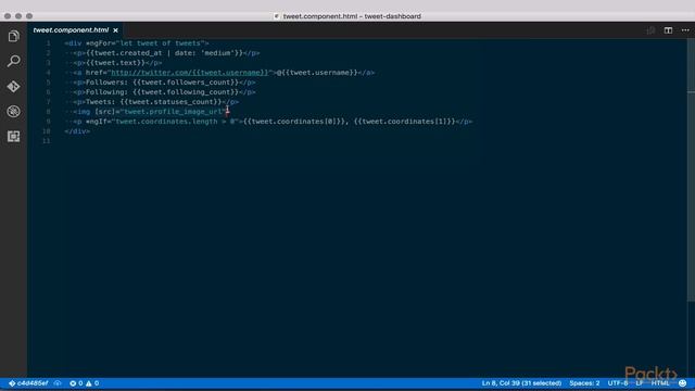 Building Data Visualizations with D3 and Angular 2 :Creating a TweetComponent | packtpub.com смотреть онлайн