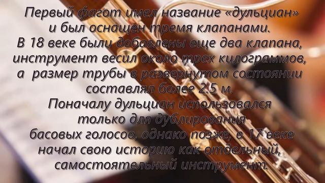 МУЗЫКАЛЬНЫЙ инструмент ФАГОТ смотреть онлайн