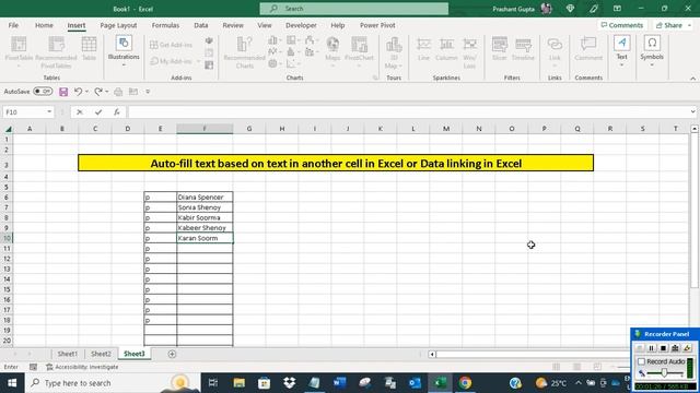 Auto-fill text based on text in another cell in Excel or Data linking in Excel смотреть онлайн
