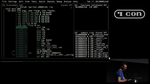 r2con2019 - radare2's panels mode and decompilers смотреть онлайн