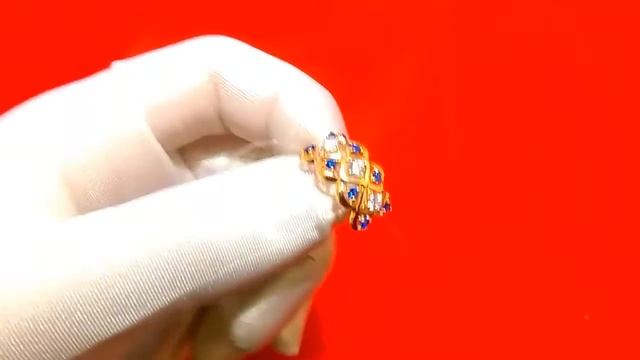 Серьги из золоченного серебра с синими фианитами Sokolov 93020761 смотреть онлайн