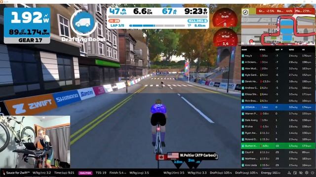 2023-Nov-21: Zwift - Race: ZRL/WTRL - Open AMERICAN Eastern 2 (East) C2 - Glascow Crit Circuit