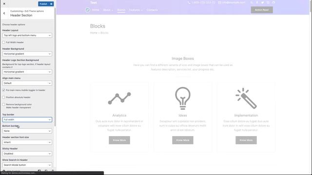 Customize Header in the ExS WordPress theme смотреть онлайн