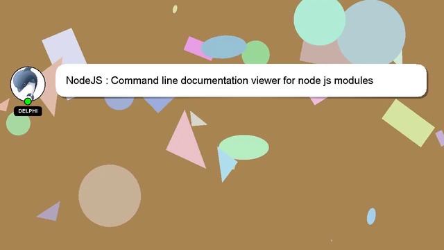 NodeJS : Command line documentation viewer for node js modules смотреть онлайн