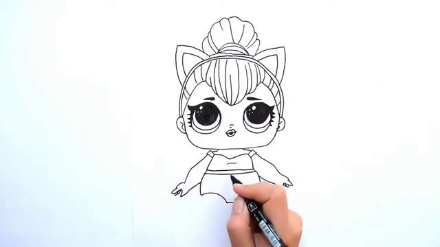 Как нарисовать куклу лол смотреть онлайн