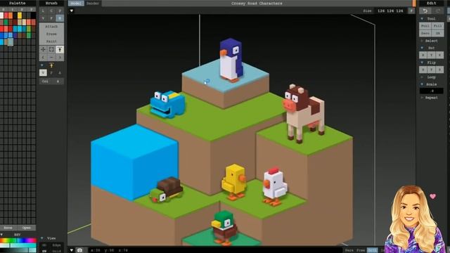 3D Voxel Art [Clossy Road] MagicaVoxel Timelapse game art смотреть онлайн