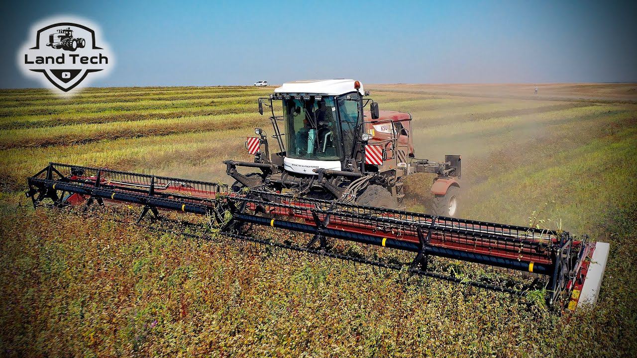 НОВАЯ РОССИЙСКАЯ СЕЛЬХОЗТЕХНИКА: KSU 2 ОТ РОСТСЕЛЬМАШ - обзор, отзыв и работа с 12 метровой жаткой! смотреть онлайн