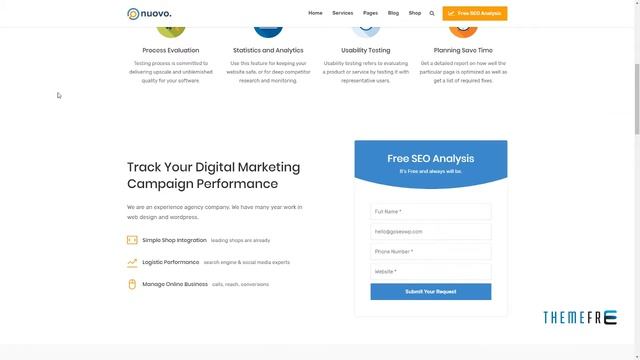 Nuovo - Social Media, Digital Marketing Agency, SEO WordPress Theme смотреть онлайн