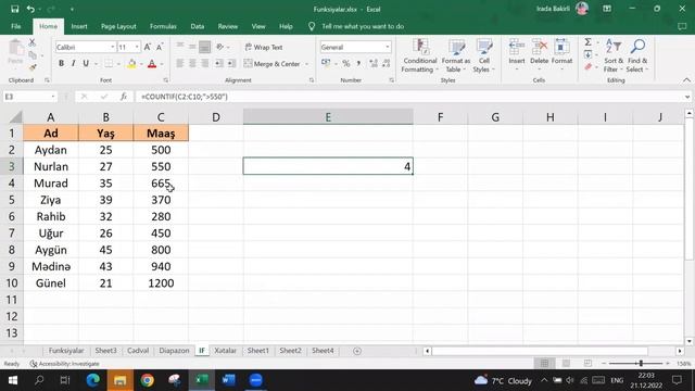 MS Excel 2019 - Funksiyalar 8.5, 8.6, 8.11 смотреть онлайн