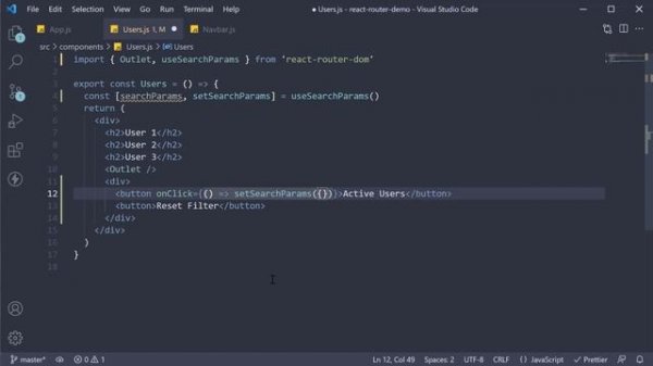 React Router Tutorial - 12 - Search Params
