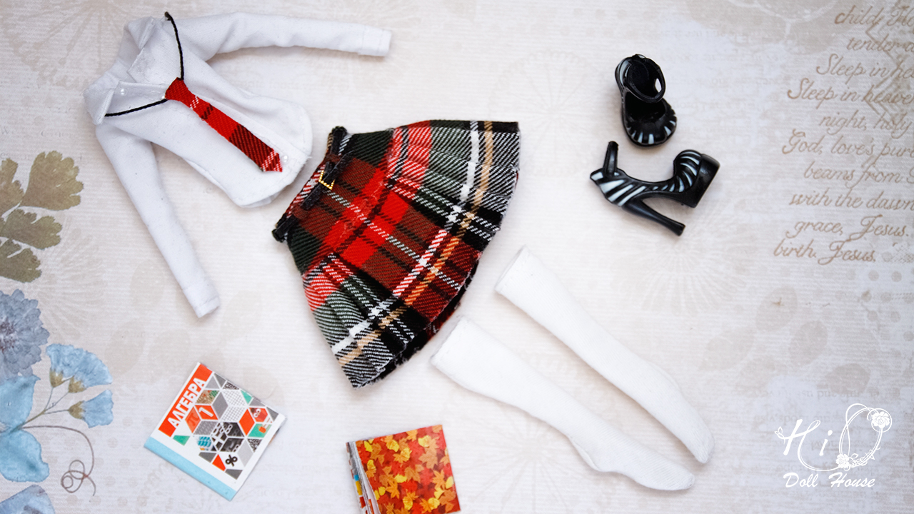 ?Собираем школьную форму для куклы!?✨Как сшить ЮБКУ на кокетке, ГАЛСТУК и ГОЛЬФЫ для кукол!✨DIY