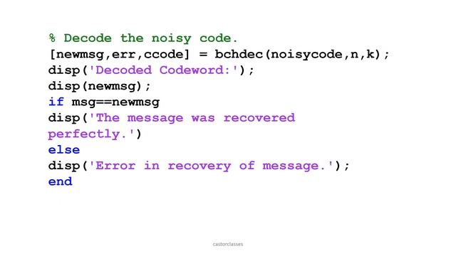 Matlab simulation of BCH code and decode смотреть онлайн