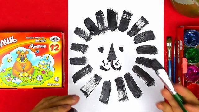 Как нарисовать Льва - Рожица льва - урок рисования смотреть онлайн