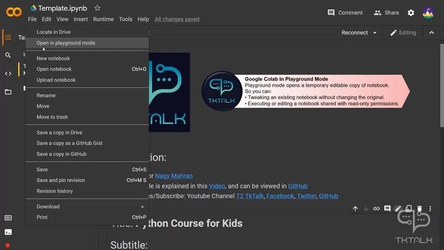 Google Colab Playground Mode | Python Programming Course for Kids смотреть онлайн