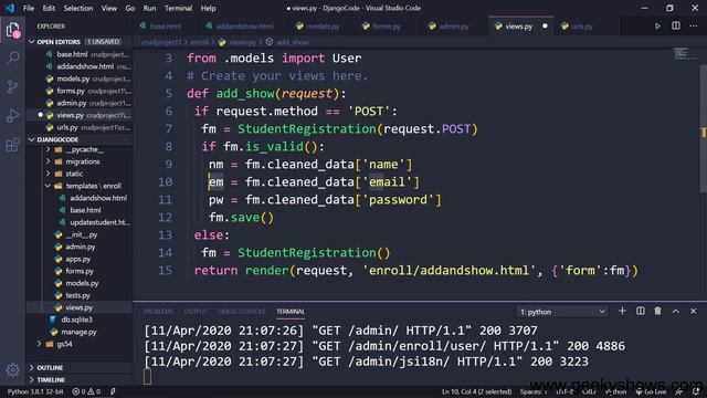 CRUD Project Function Based View with Model Form in Django (Hindi) смотреть онлайн