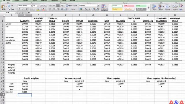Portfolio optimisation problem 2/2 - Excel Solver смотреть онлайн