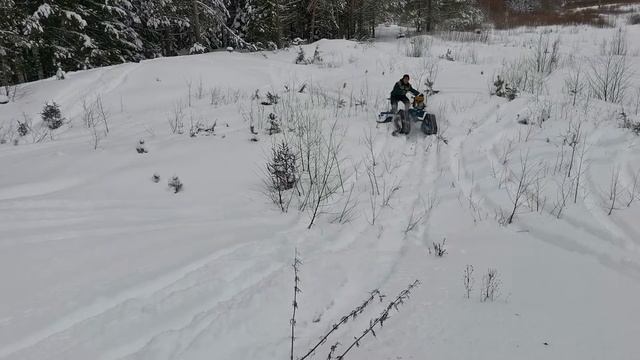 Мотоблок Нева на гусеницах. Покатушки на мотоблоке зима 2020г.