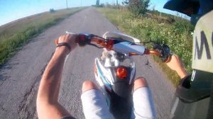 Стант на питбайке kayo 125/Учусь