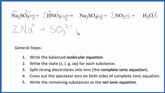 How to Write the Net Ionic Equation for Na2SO3 + HNO3 (concentrated) = Na2SO4 + NO2 + H2O смотреть онлайн