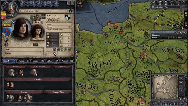 Let's Play Crusader Kings II 1 (The House d'Harcourt, Setting The County In Order, Marriage) смотреть онлайн