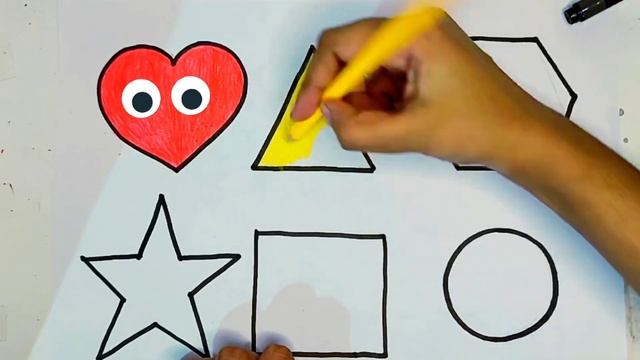 Learn shapes, colors for kids & toddlers | 2 shapes drawing | Preschool Learning, Educational video смотреть онлайн