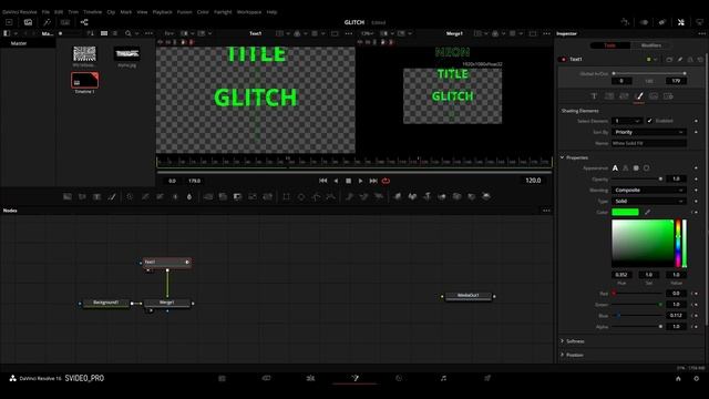 СВЕТЯЩИЙСЯ ТЕКСТ С ГЛИТЧ эффектом в Davinci Resolve 16 | Урок 10 | Fusion | смотреть онлайн