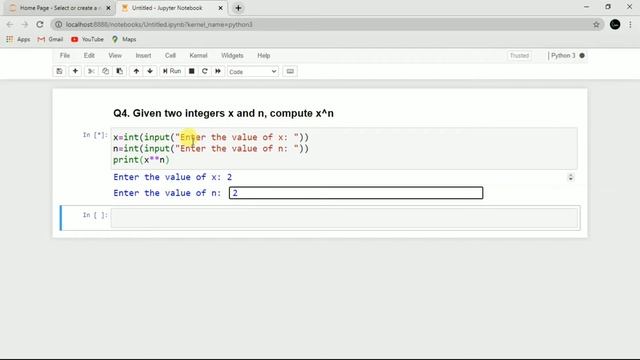 Given two integers x and n, compute ?^n (x power n) | CBSE Class-11 | Python Practical Programs - Q смотреть онлайн