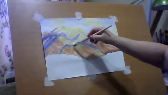 Урок1. Пейзаж гор. Гуашь смотреть онлайн