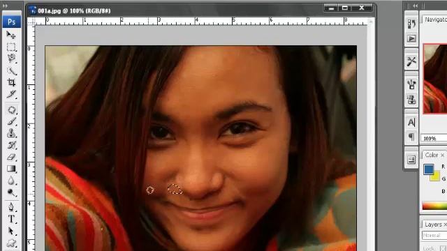 How to Remove pimples,mole and cut marks in photoshop CS3 смотреть онлайн